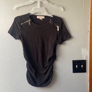 Black Micheal kors shirt with design zippers
